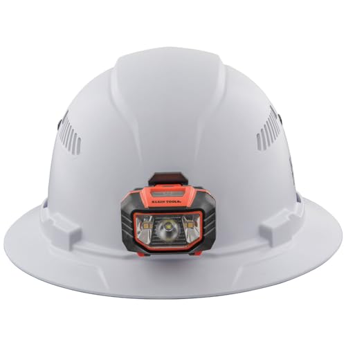 Klein Tools 60407 Hard Hat Vented Full Brim with Headlamp