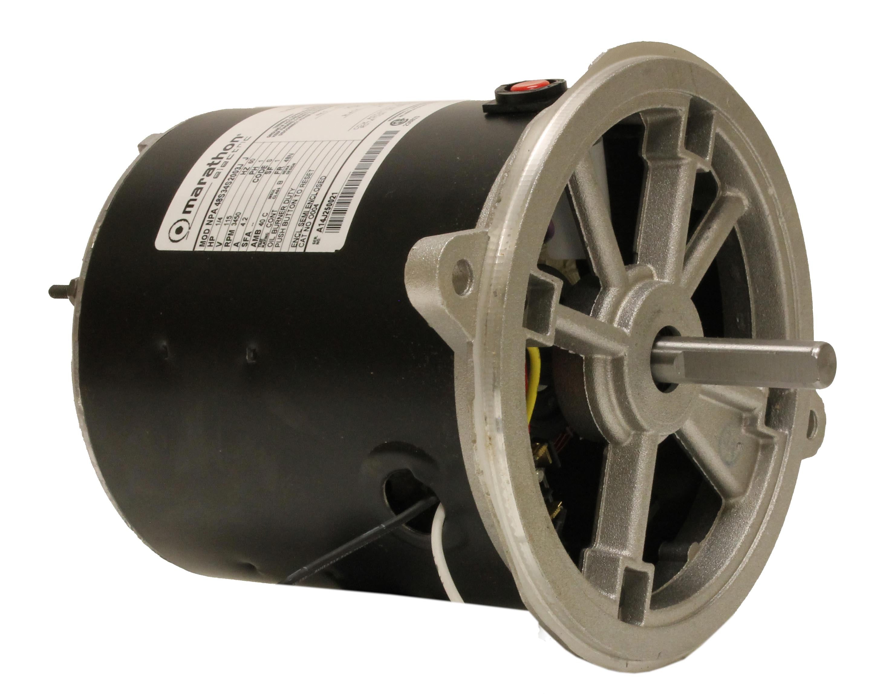 Marathon MO004 Oil Burner Motor Single/Split Phase 1/4 HP 3450 RPM 115V 4.2 Amp