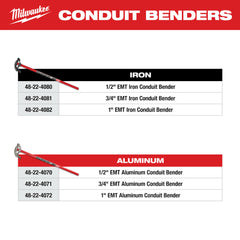 Milwaukee 48-22-4080 EMT Conduit Bender Iron 1/2 Inch