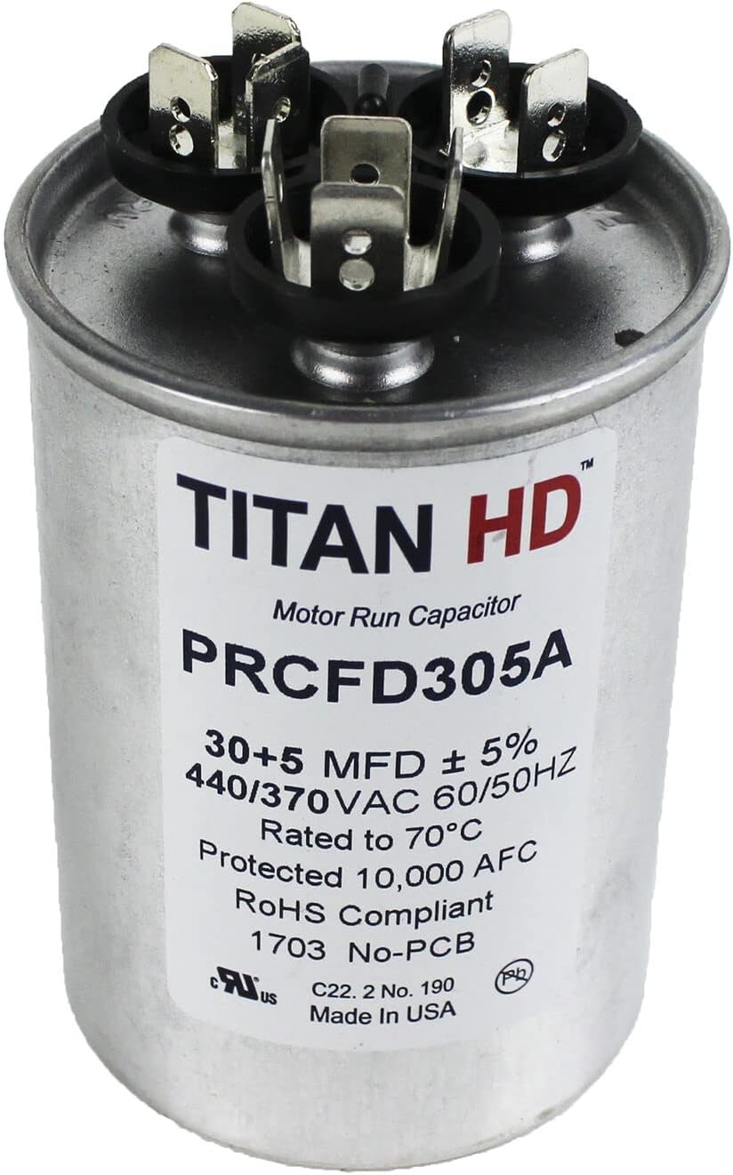 Packard PRCFD305A Motor Run Capacitor 440 Volts 30/5 uF Dual Heavy Duty Terminal