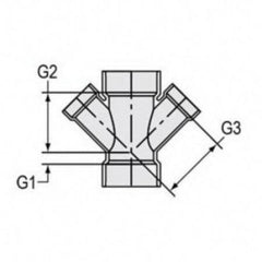 Spears P612-422 4X4X3X3 PVC DWV Double Reducing Wye HubxHubxHub