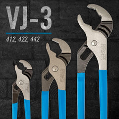 Channellock VJ-3 Tongue and Groove Plier Set, Hand Powered, 3Pcs.