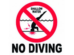 Inlays C611501 Depth Marker 6x6 Smooth Frost Proof Tile No Diving Symbol