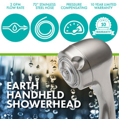 Niagara N2935BN Earth Spa 3-Spray 2.0 GPM Wall Mount Handheld Shower Head