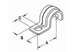 Bridgeport 908-S Heavy Wall 1-Hole Steel Pipe Strap