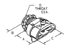 BRIDGEPORT FITTINGS Bridgeport 601-DC2 Duplex Die Cast Connector, 3/8 Inch, 1/2 Inch Knockout