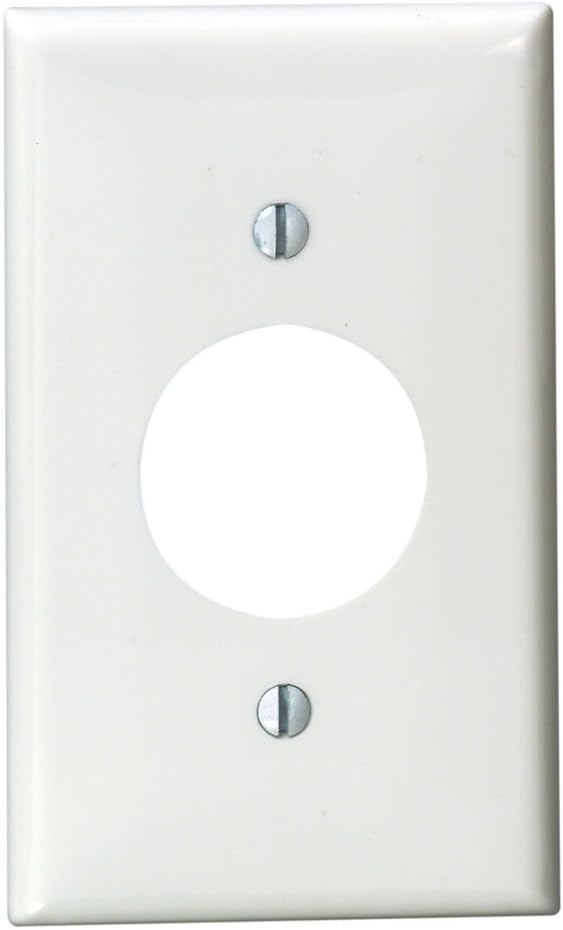 LEVITON Leviton 80704-W 1-Gang Single 1.406-Inch Hole Device Receptacle Wallplate White