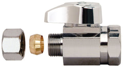 BrassCraft G2R12X-C 1/2 x 3/8, FPT x Compression, 125 PSI, Lead-Free, Chrome Plated Brass, 1/4 Turn, Straight, Water Supply Stop