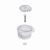 MOEN 100710 Posi-Temp One-Handle Tub and Shower Replacement Knob Handle Kit, White and Chrome Knob Insert