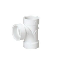 MUEL 05754 PVC DWV Sanitary Tee, 3 Inch, Hub End Style, SCH 40