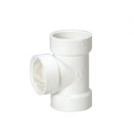 MUEL 06413 PVC DWV Flush Cleanout Tee 1-1/2 Inch Hub x Hub x FPT End