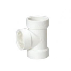 MUEL 06413 PVC DWV Flush Cleanout Tee 1-1/2 Inch Hub x Hub x FPT End