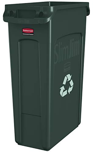 Rubbermaid FG354007GRN Slim Jim 23 gal Recycled Container in Green