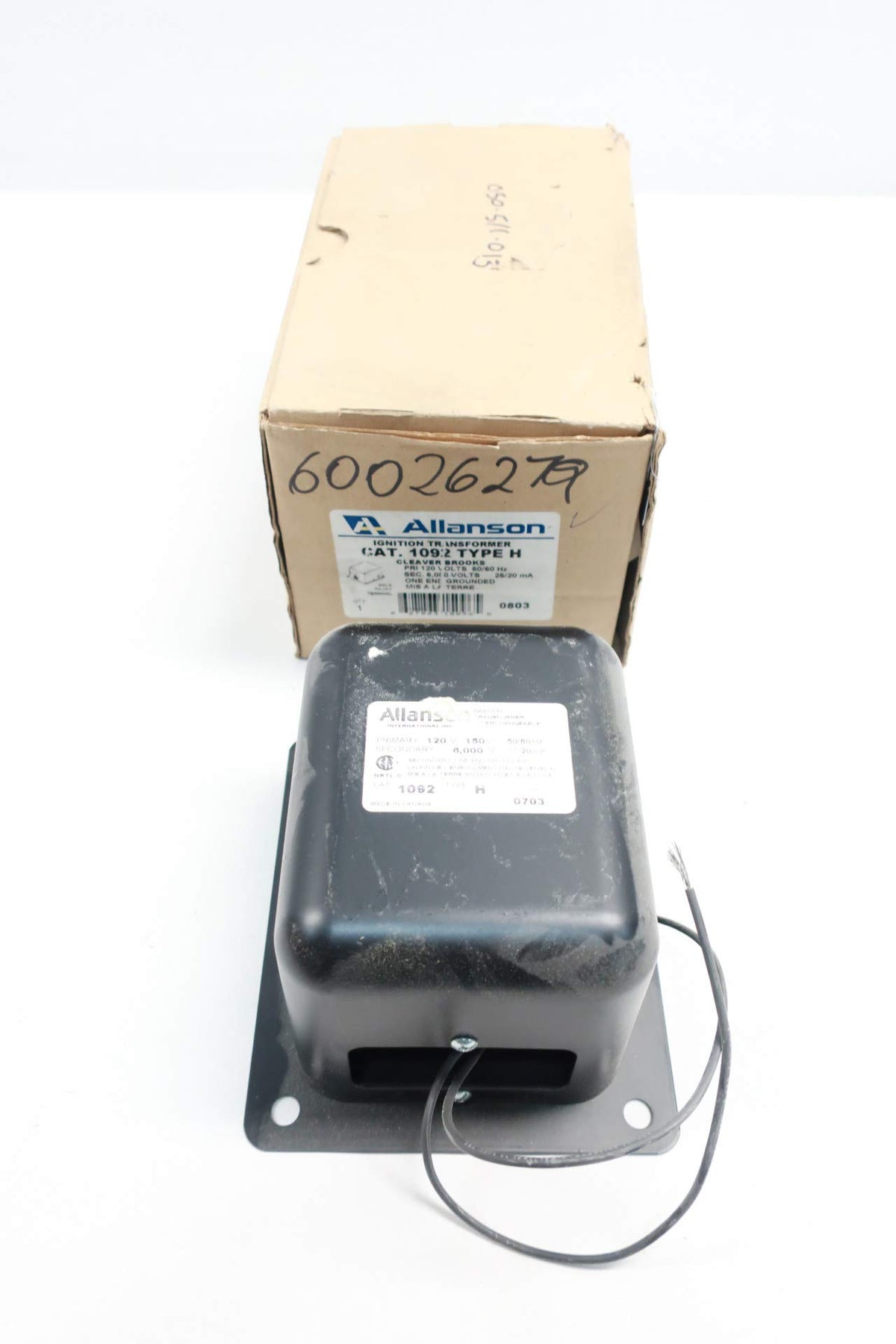 Allanson 1092-H Ignition Transformer 150VA 120V-AC 6000V-AC