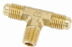 Mueller T1-4A Brass Flare Tee 1/4 in. Flare x 1/4 in. Flare x 1/8 in. MPT On Branch