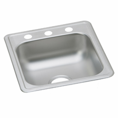 Elkay D117193 Stainless Steel Single Bowl Drop-in Sink 17 x 19 3-Hole