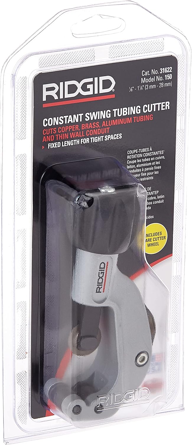 RIDGID 31622 Model 150 Constant Swing Tubing Cutter, 1/8 - 1-1/8 in, Spare Cutter Wheel Included