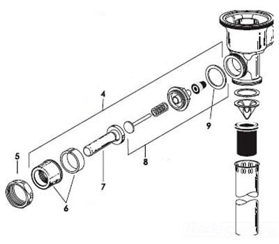 SLOAN SLOAN B51ABX Triple Seal Flushometer Handle Repair Kit