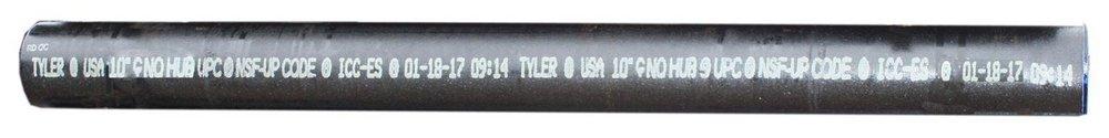 Tyler Pipe 006770 2 in. x 10 ft. No Hub Cast Iron Soil Pipe