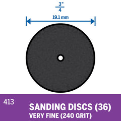 Dremel 413 Sanding Discs Fine 240 Grit 36-Piece