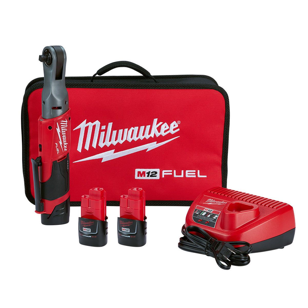 Milwaukee 2557-22 M12 FUEL 3/8 in Ratchet 2 Battery Kit