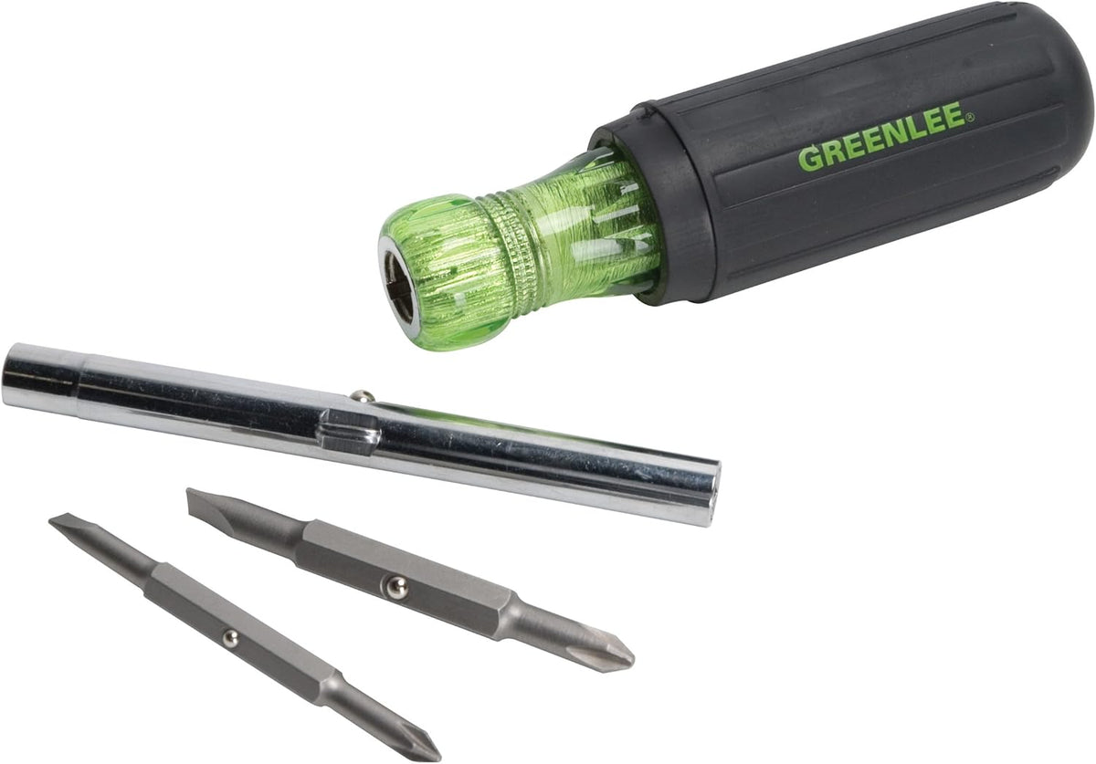 Greenlee 0153-42C 6-in-1 Multi-Tool Screwdriver with Flat-Tip, Phillips, and Hex Bits