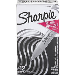 Sharpie 2089638 Metallic Permanent Marker, Chisel Tip, 12-Pack, Silver