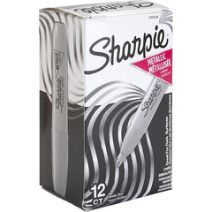 Sharpie 2089638 Metallic Permanent Marker, Chisel Tip, 12-Pack, Silver