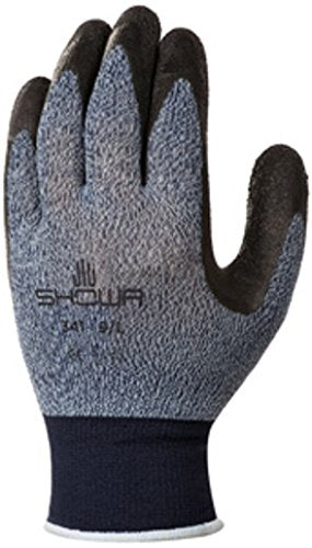 SHOWA 341M-07 Latex Palm And Fingertip Coated Work Gloves Size 7