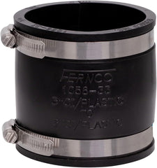 Fernco 1056-33 3-in. Flexible PVC Pipe Coupling for Cast Iron and Plastic Plumbing Connections in Black