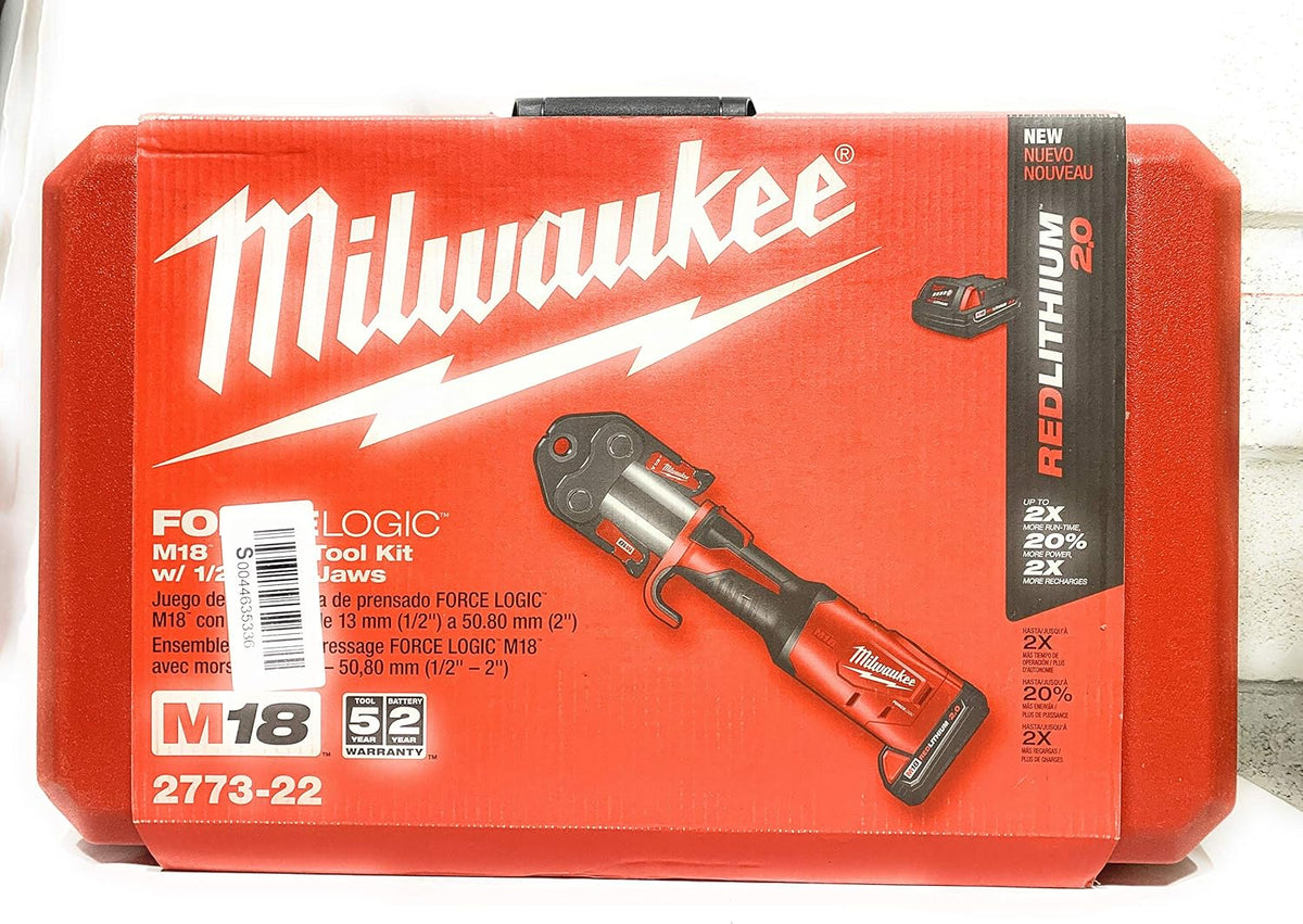 Milwaukee 2773-22 M18 Force Logic Press Tool Kit with 1/2 . 2 Jaws