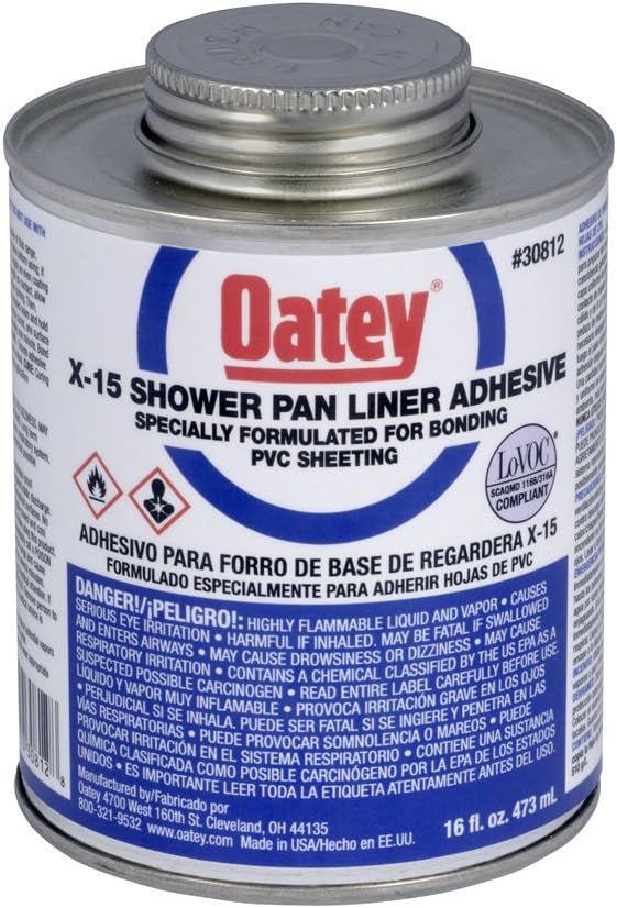 Oatey 30812 X-15 PVC Solvent with Dauber, 16-Ounce, White