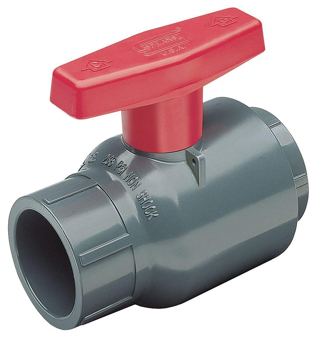 Spears 2121-020 PVC FNPT x FNPT Compact Ball Valve, Tee, 2 Pipe Size