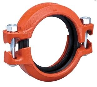 Victaulic C024107PE0 107V Orange Enamel Painted Ductile Iron Pre-Assembled Rigid Coupling With Grade E Gasket, 2-1/2 In, Grooved