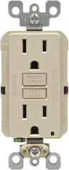 Leviton GFNT1-I Self-Test Smartlockpro Slim GFCI Non-Tamper-Resistant Receptacle with LED Indicator, 15-Amp, 10 Pack, Ivory