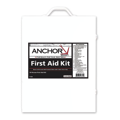 Anchor Brand 864-09-1F 4 Shelf First Aid Cabinet ANSI Z308.1-2009 Steel Cabinet Includes 1,100 Pieces