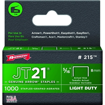 Arrow Fastener 215 JT21 Type Staples 5/16 in 1000 PK