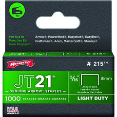 Arrow Fastener 215 JT21 Type Staples 5/16 in 1000 PK