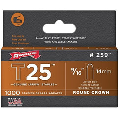 Arrow Fastener 259 T25 9/16 Galvanized Steel Staples 100-Pack