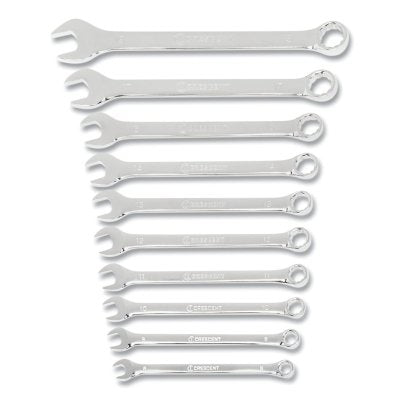 Crescent CCWS3-05 10 Piece Combination Wrench Set 12 Point Metric