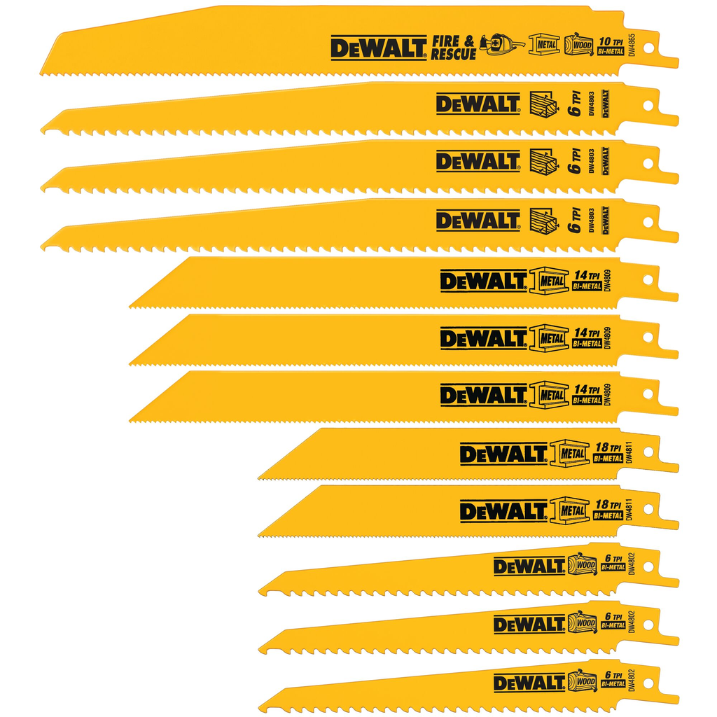 DeWalt DW4892 Bi-Metal Reciprocating S 12-Piece Replacement MPN