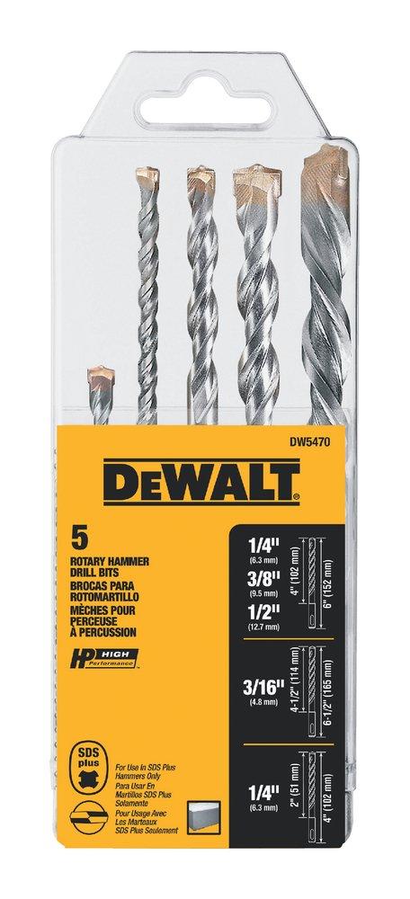 DeWalt DW5470 SDS Plus Shank 4-Flute Carbide Tip Hammer Bit Set