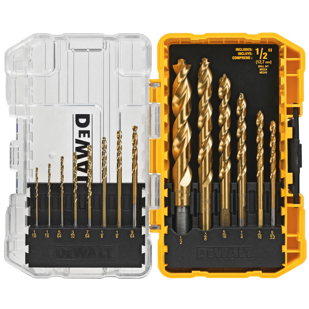 DeWalt DW1354 14-Piece Pilot Point Titanium Drill Bit Set