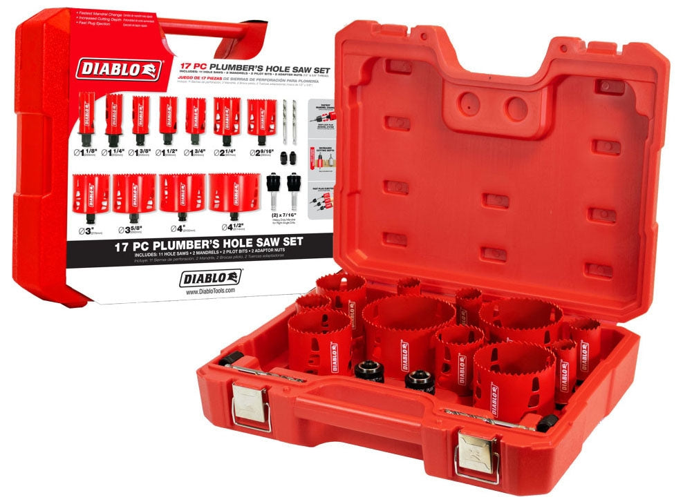 Diablo DHS17SPL 17-Piece Bi-Metal Plumber Hole Saw Set