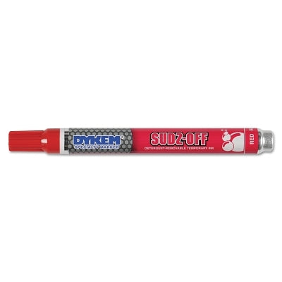 Dykem 91939 SUDZ OFF Detergent Removable Temporary Marker Red Medium