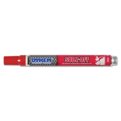 Dykem 91939 SUDZ OFF Detergent Removable Temporary Marker Red Medium