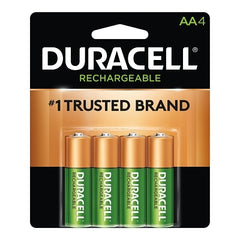 Duracell DURNLAA4BCD Pre-Charged Rechargeable Battery NiMH AA 1.2V 4 EA/PK