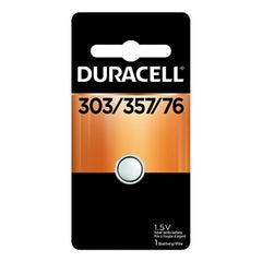 Duracell DURD303357PK Watch/Electronic Battery Silver Oxide 1.5V 357/303 1 EA/PK