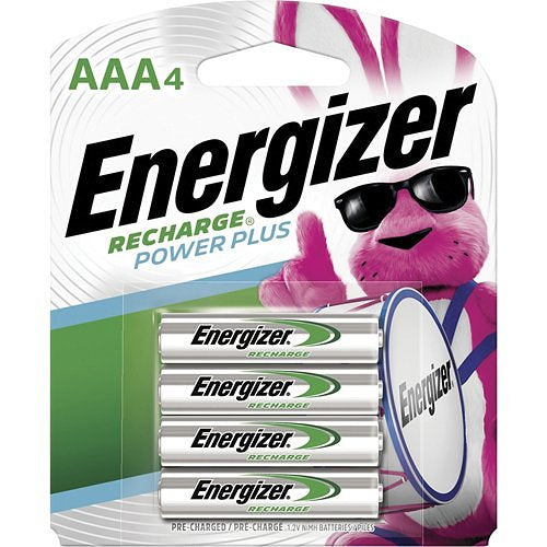 Energizer NH12BP-4 Nickel-Metal Hydride AAA Battery, Rechargeable, 1.2V, 850mAh, 4-Pack