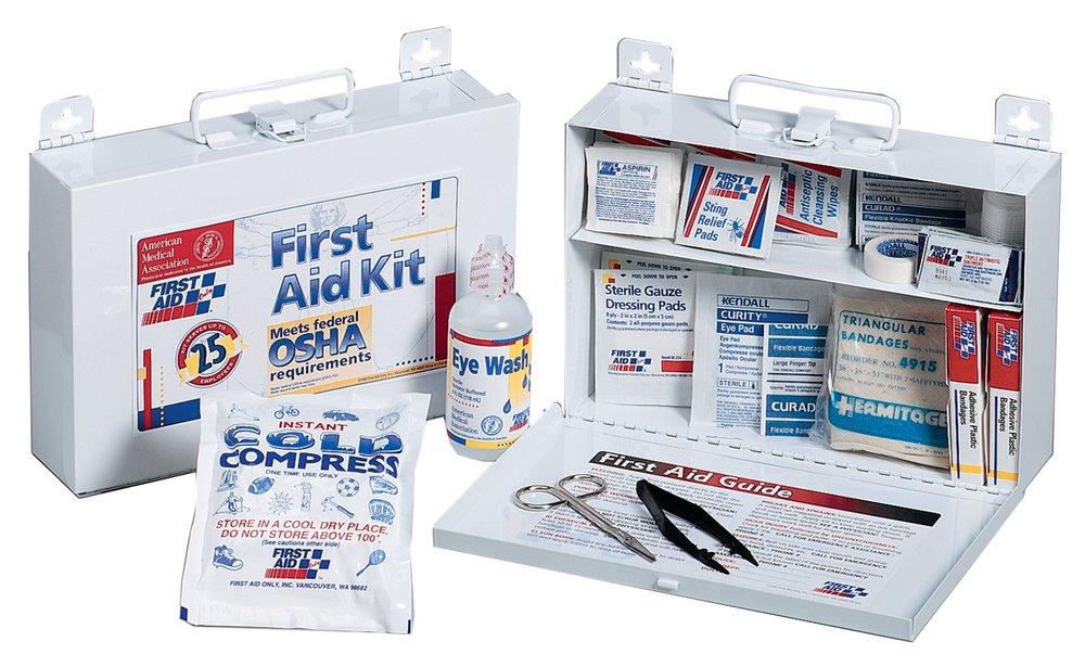 First Aid Only 224UFAO 10-1/2 in. Metal Case Person First Aid Kit (107 Piece) 224-U/FAO